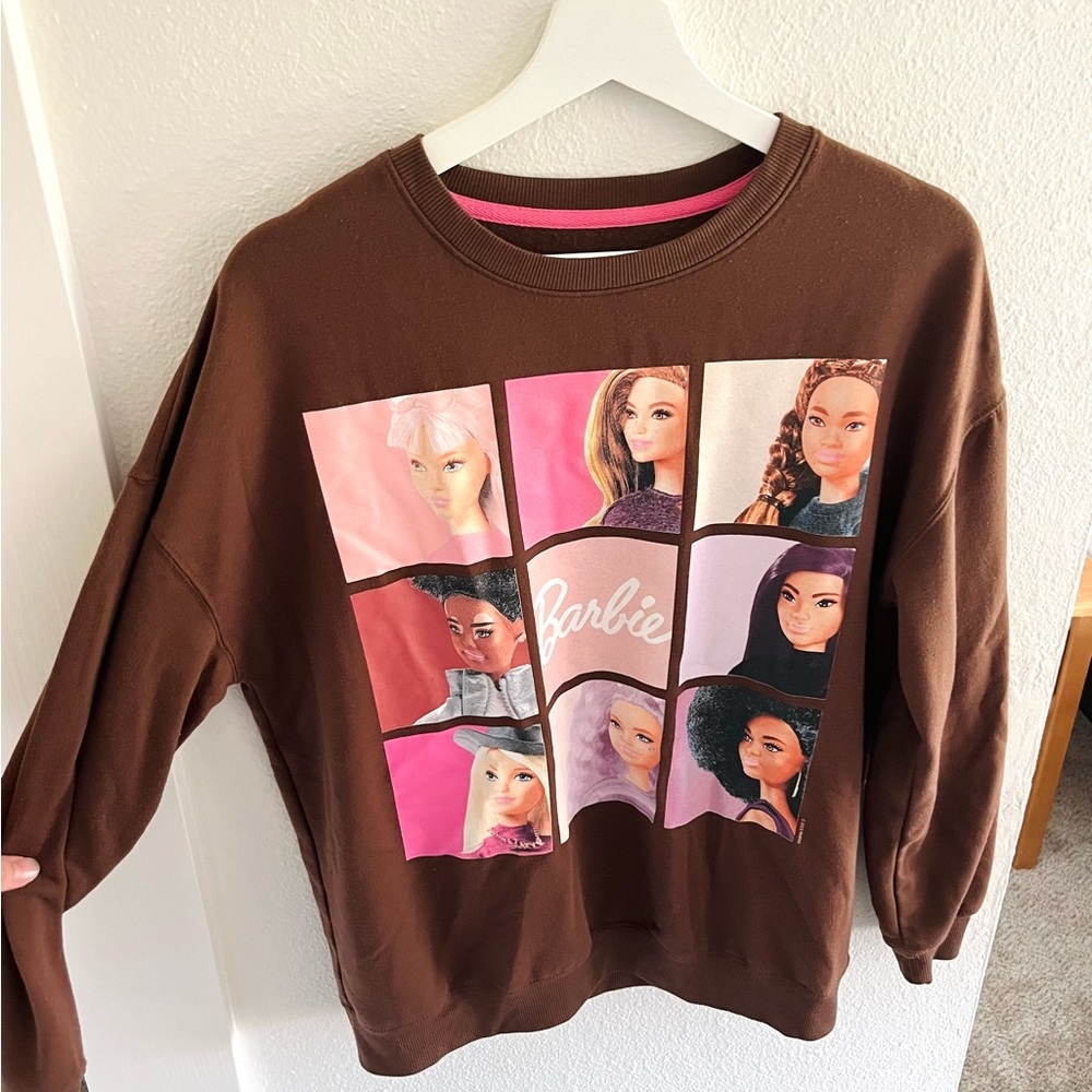 Hybrid Apparel Brown Barbie Graphic Sweatshirt